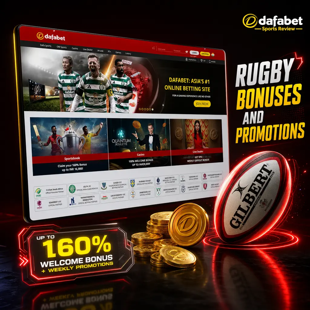Dafabet rugby bonuses: 200% welcome deposit match up to INR 20,000, plus boosted odds for Six Nations and Rugby World Cup