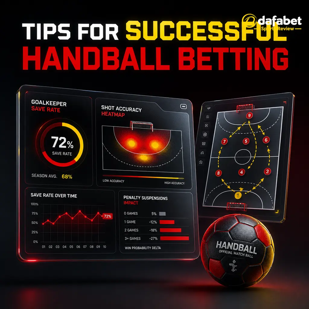 Handball betting tips: analyze save percentage, fast breaks, suspensions and fixture congestion before wagering on Dafabet.