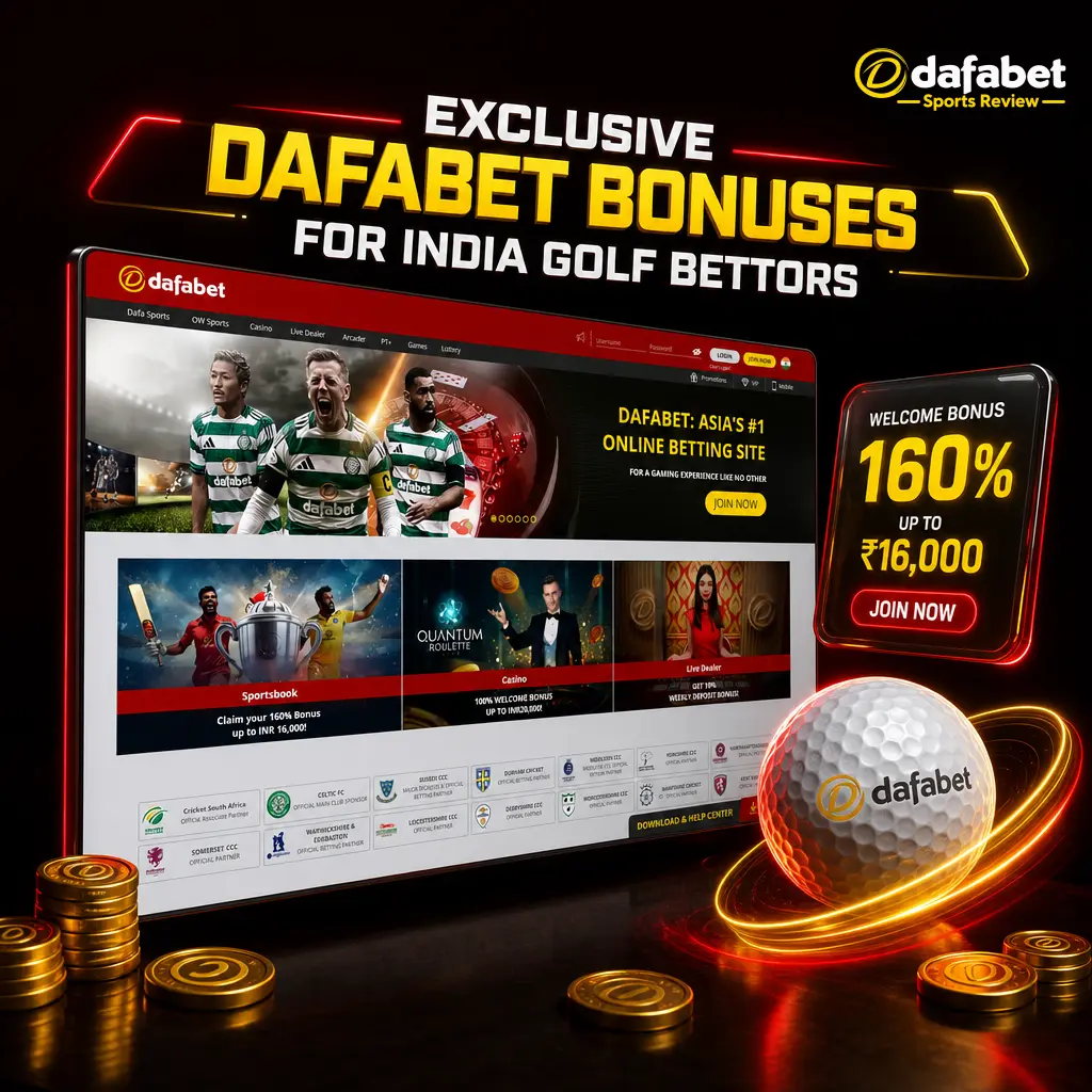 Dafabet India golf betting bonuses: 200% welcome offer up to INR 20,000, reload deals, odds boosts, and Major event insurance promos