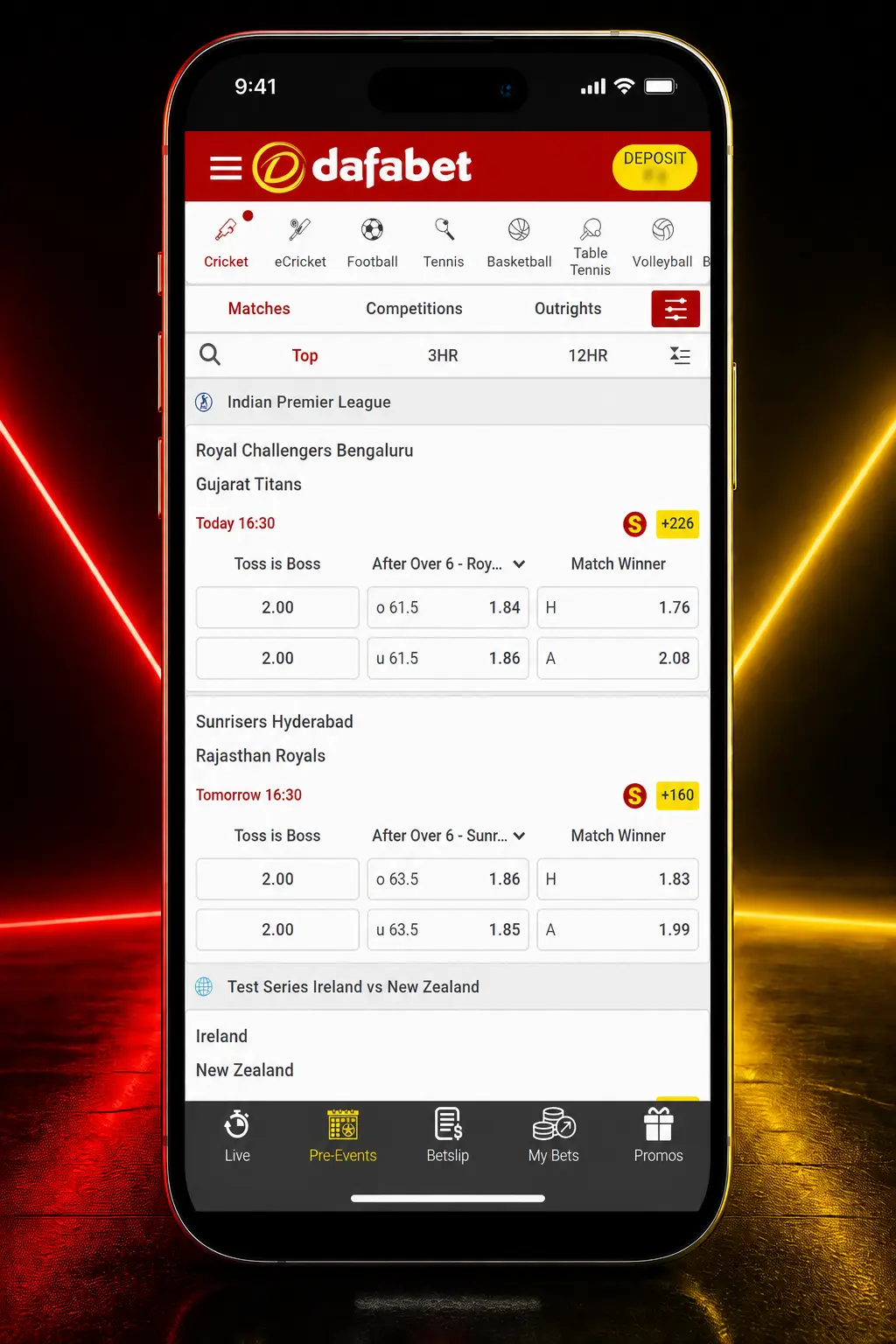 Step-by-step guide showing how to sign up, deposit, and place an ice hockey bet on Dafabet's mobile platform