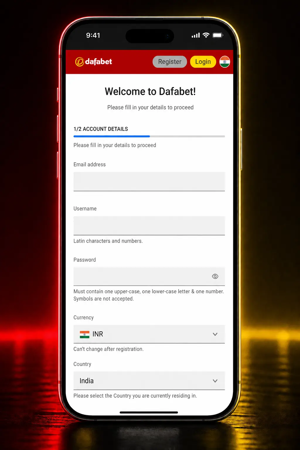 Step-by-step guide showing how to sign up, deposit, and place a table tennis bet on Dafabet's app.