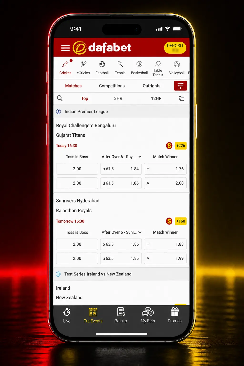 Step-by-step guide showing how to sign up, deposit, and place a table tennis bet on Dafabet's app