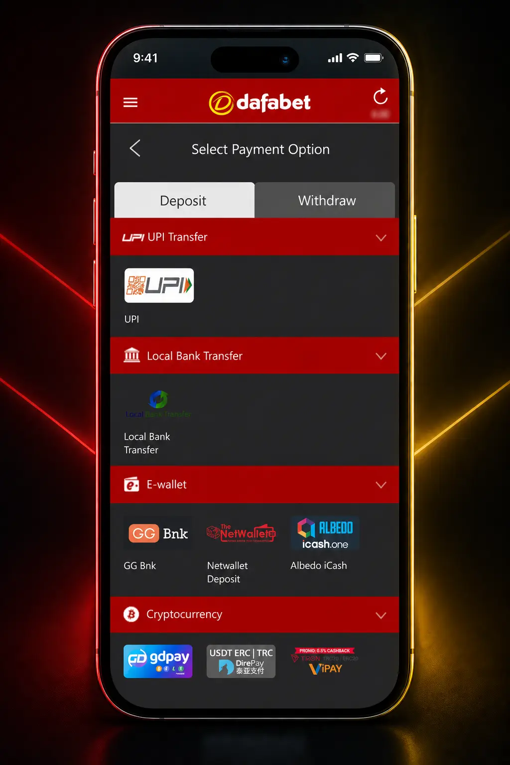 Step-by-step guide showing how to sign up, deposit, and place a tennis bet on Dafabet.