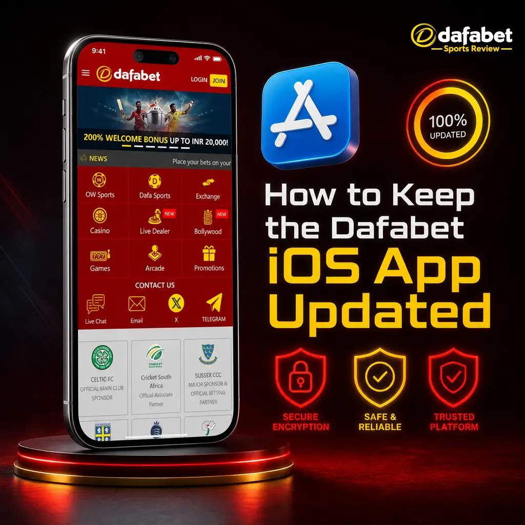 Steps to update the Dafabet iOS web app: clear Safari cache, reload the page, and re-add the home screen icon.
