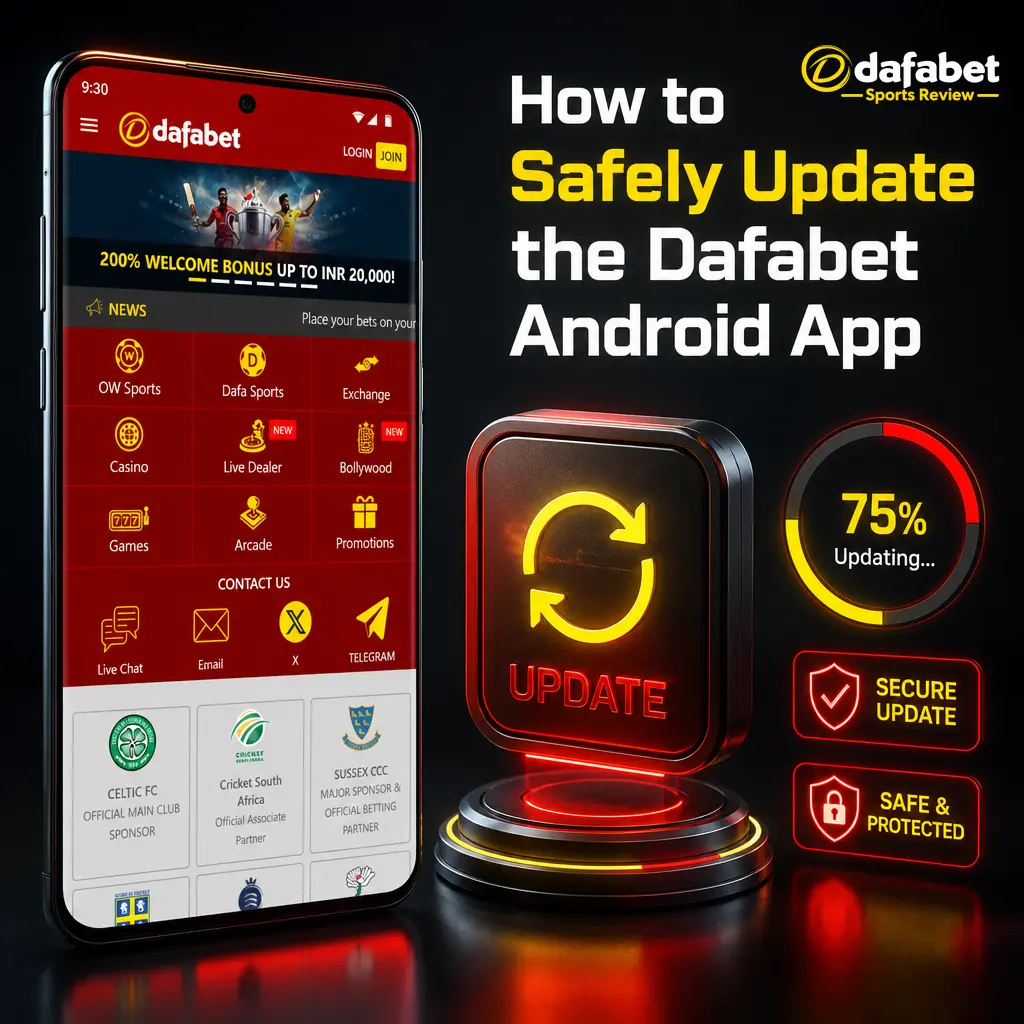 Steps to safely update the Dafabet Android app: check version, download latest APK, and install without losing login data.
