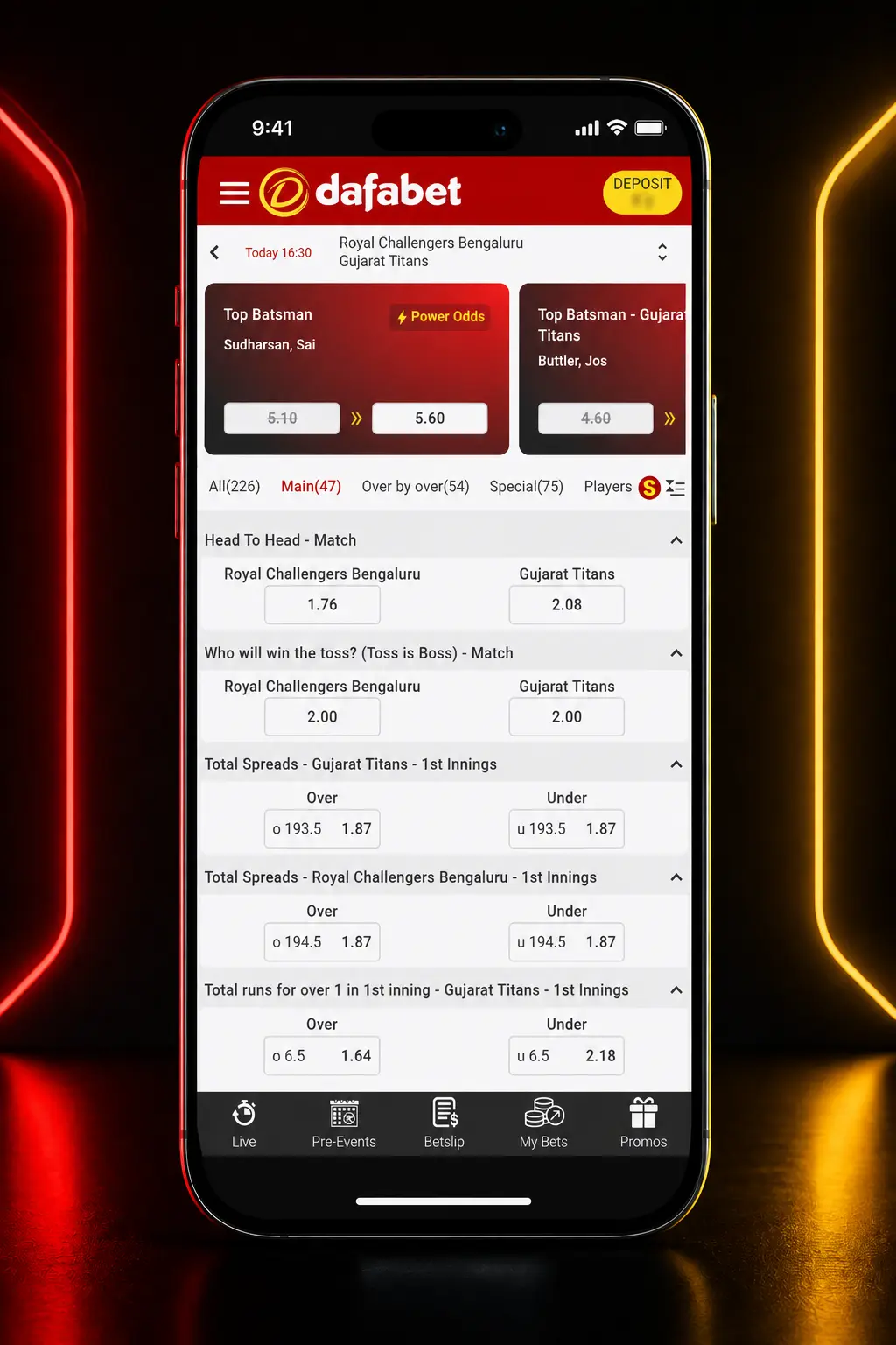 Step-by-step guide to registering, depositing, and placing a baseball bet on Dafabet's sportsbook.