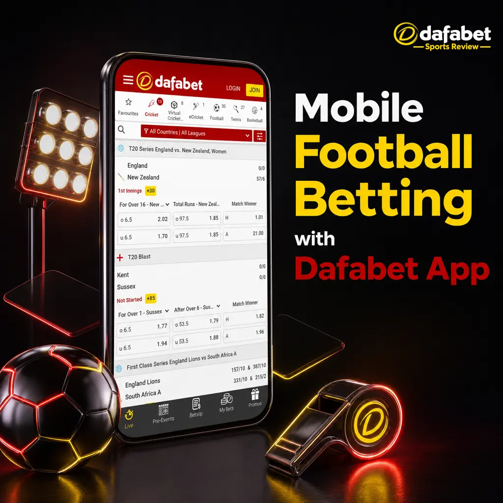 Mobile football betting screen on the Dafabet app showing match odds and quick bet slip confirmation.