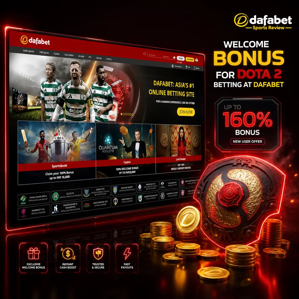 Dafabet welcome bonus: 200% deposit match up to INR 20,000 for Dota 2 and esports betting in India